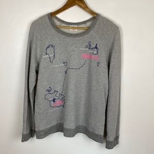 Sundry France to USA GRAY Embroidered Sweatshirt